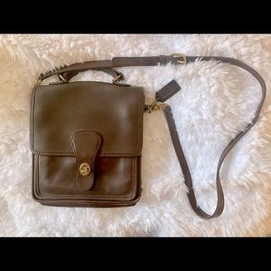 Vintage Coach Station Cross-body Shoulder Bag - Brown Leather